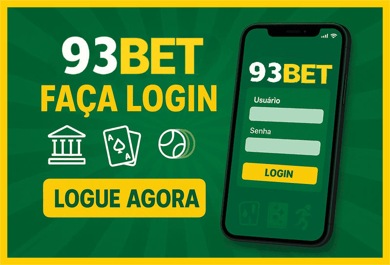 Imagem destacando login seguro na 93BET para novos usuários